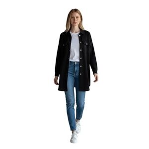 By Design Long Black Sweater Soft Button Down Cardigan Size Medium